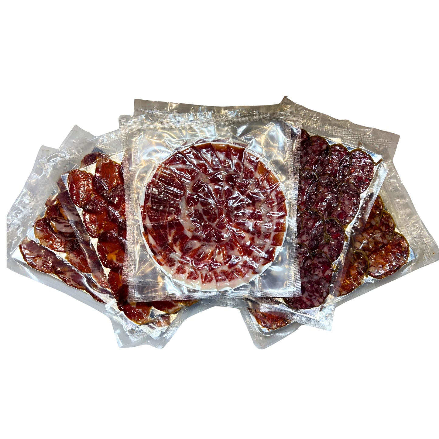 Pack ibérico con jamón, lomo, chorizo y salchichón en sobres