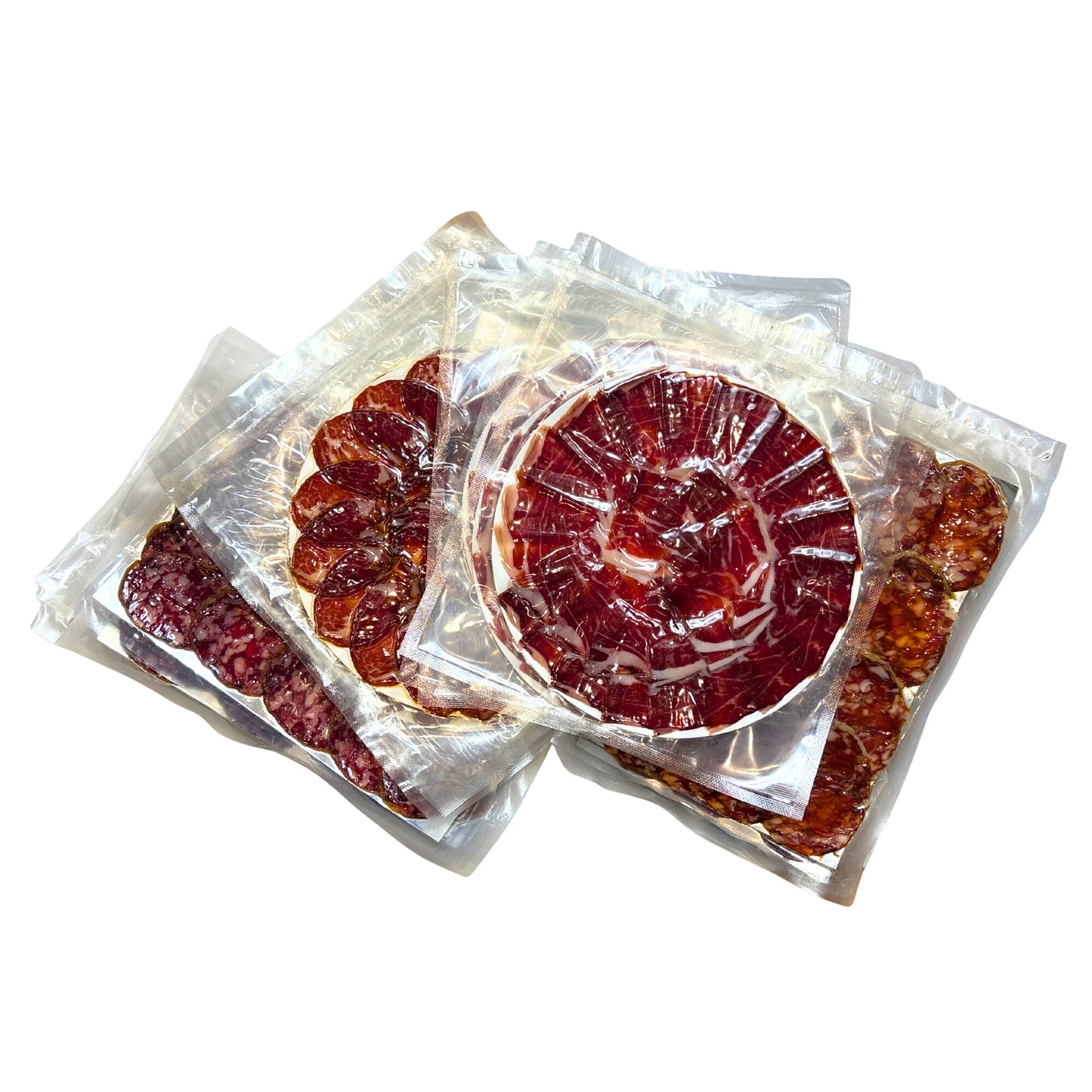 Pack ibérico variado con jamón, chorizo y salchichón en 12 sobres