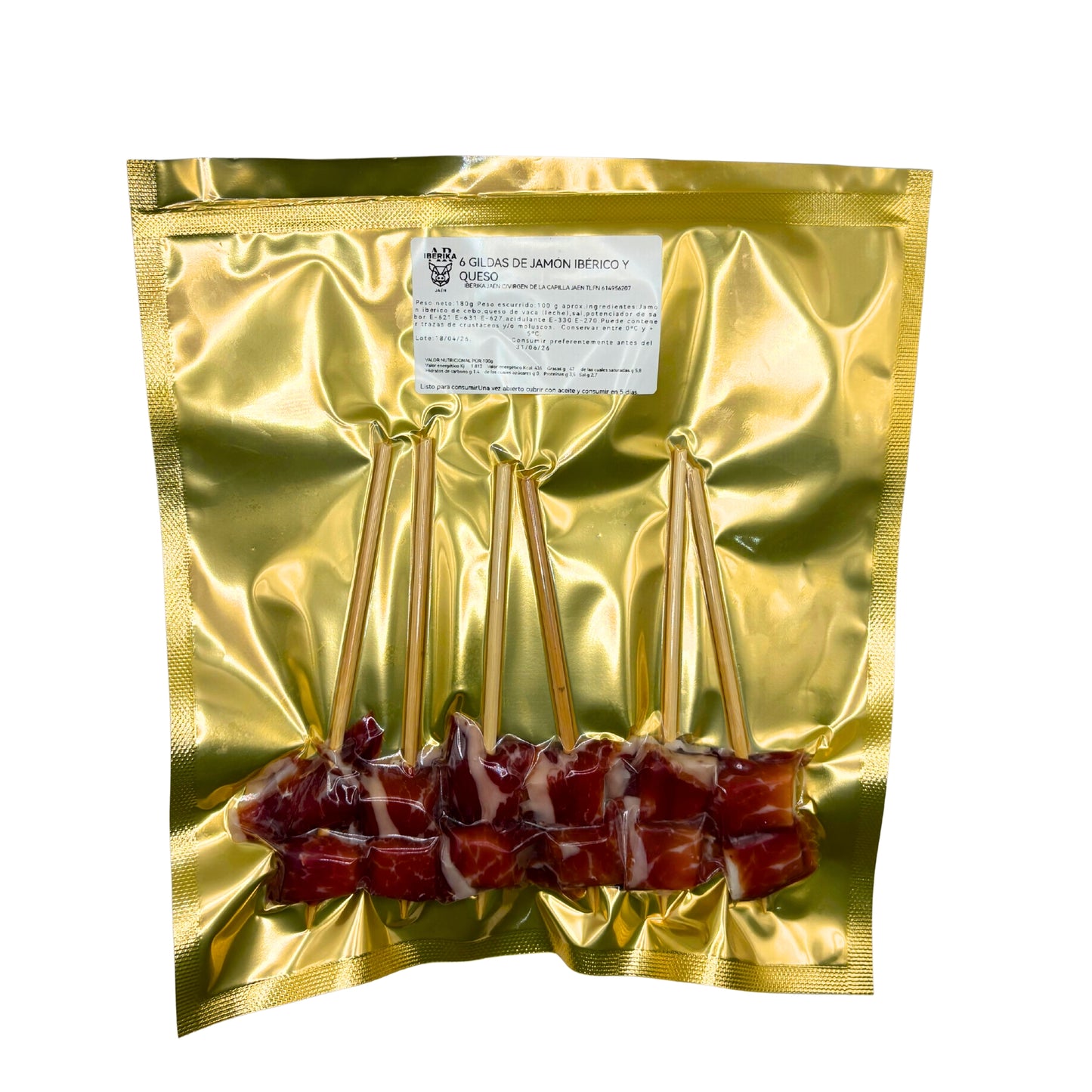 gildas de jamon iberico denominacion de origen de jabugo con queso covap semicurado 