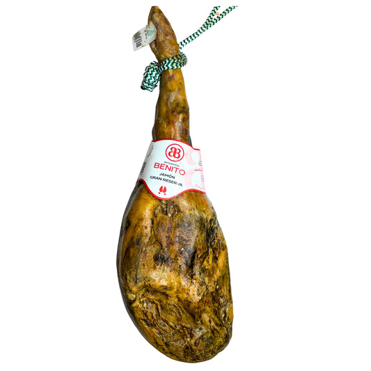 Jamón Gran Reserva pieza entera

Jamón Gran Reserva cortado a cuchillo