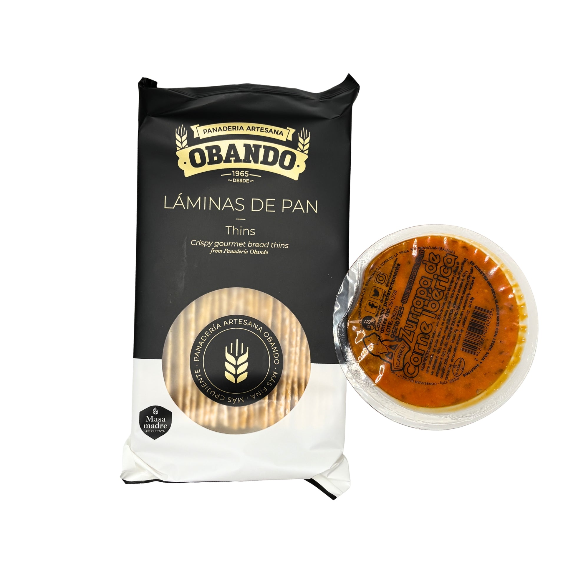 laminas de pan panaderia artesana obando thins y zurrapa de carne iberica o zurrapa de lomo iberica para regalar en el dia del padre una caja
